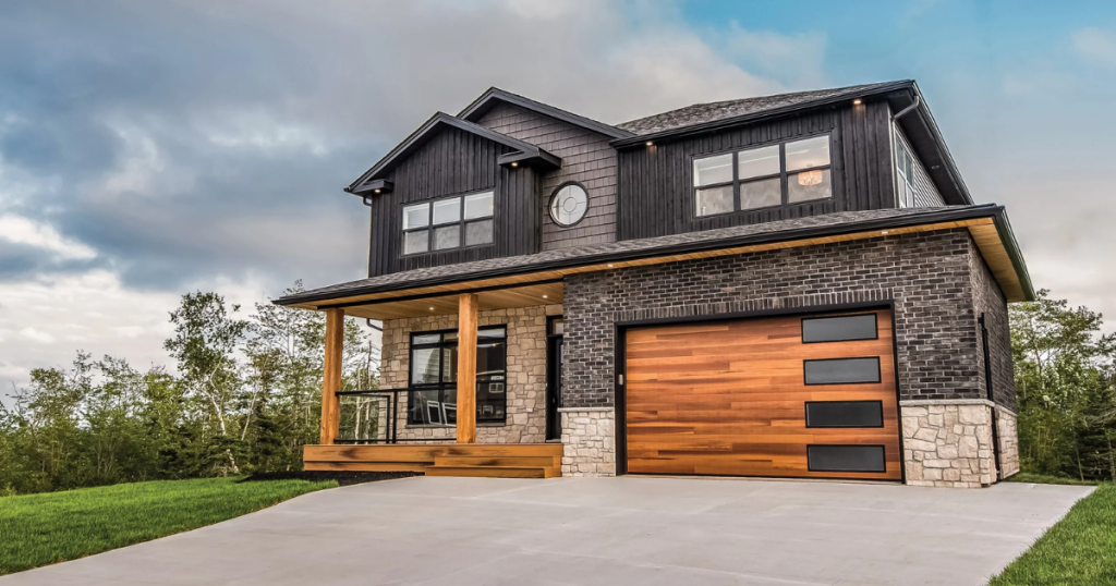 wood modern garage doors