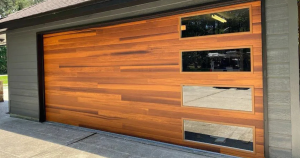 modern wood garage doors
