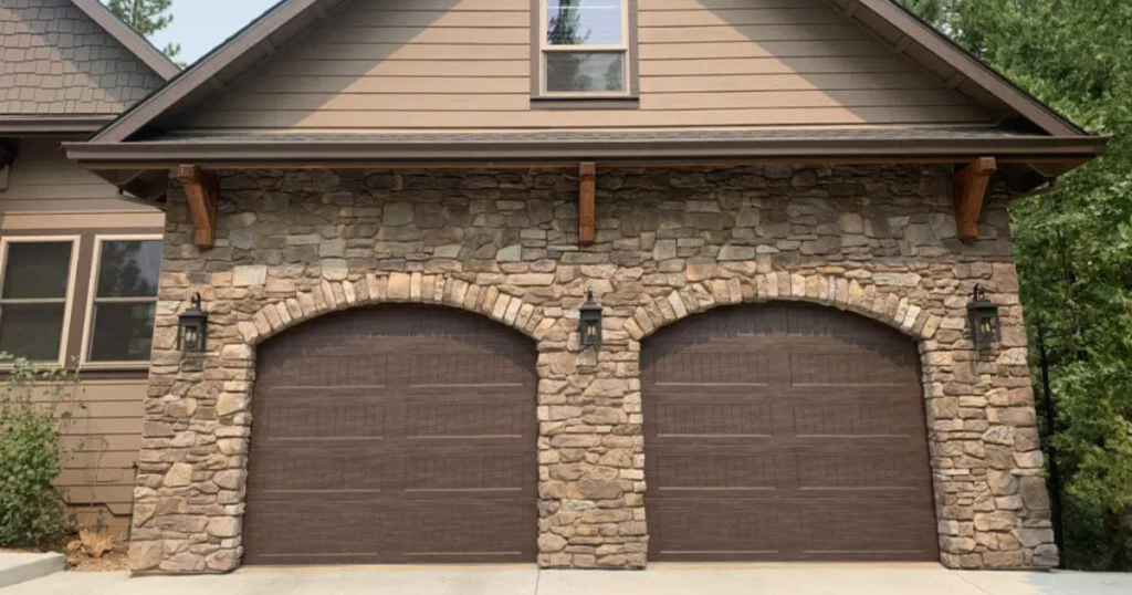 wood grain garage doors