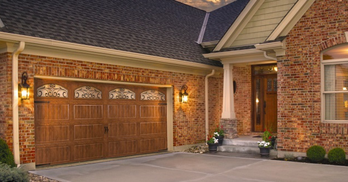 wood grain garage doors